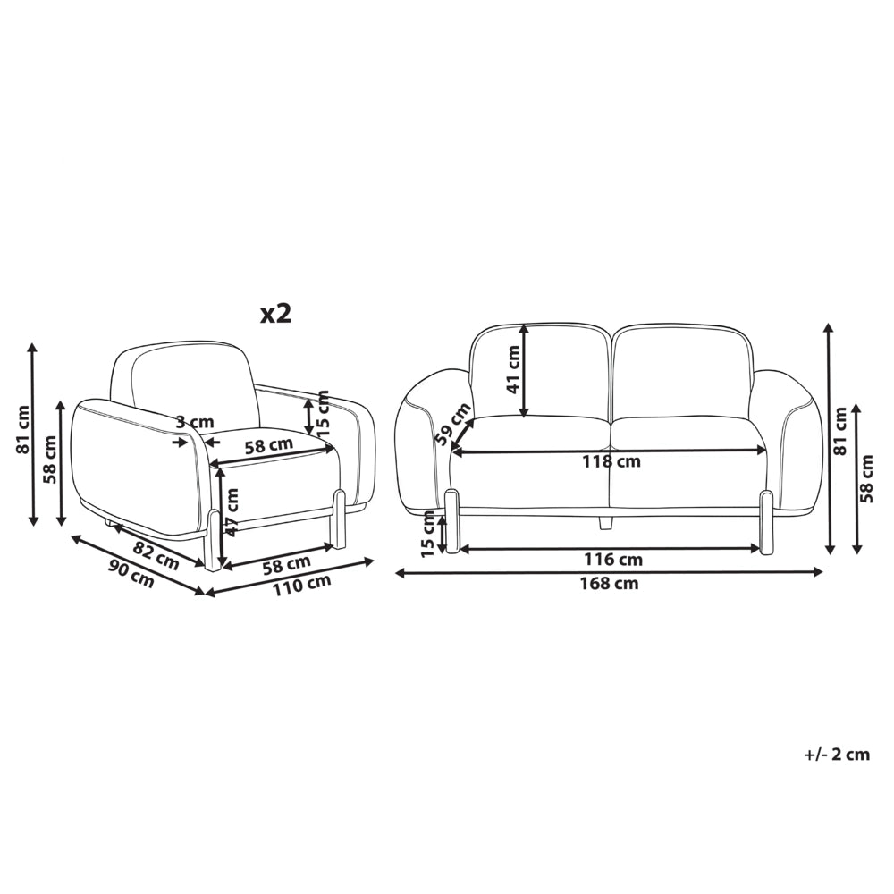 Set da salotto a 4 posti Rivestimento bouclé color bianco Divano a 2 posti e 2 poltrone Morbido Moderno Organico Basso Curvilineo