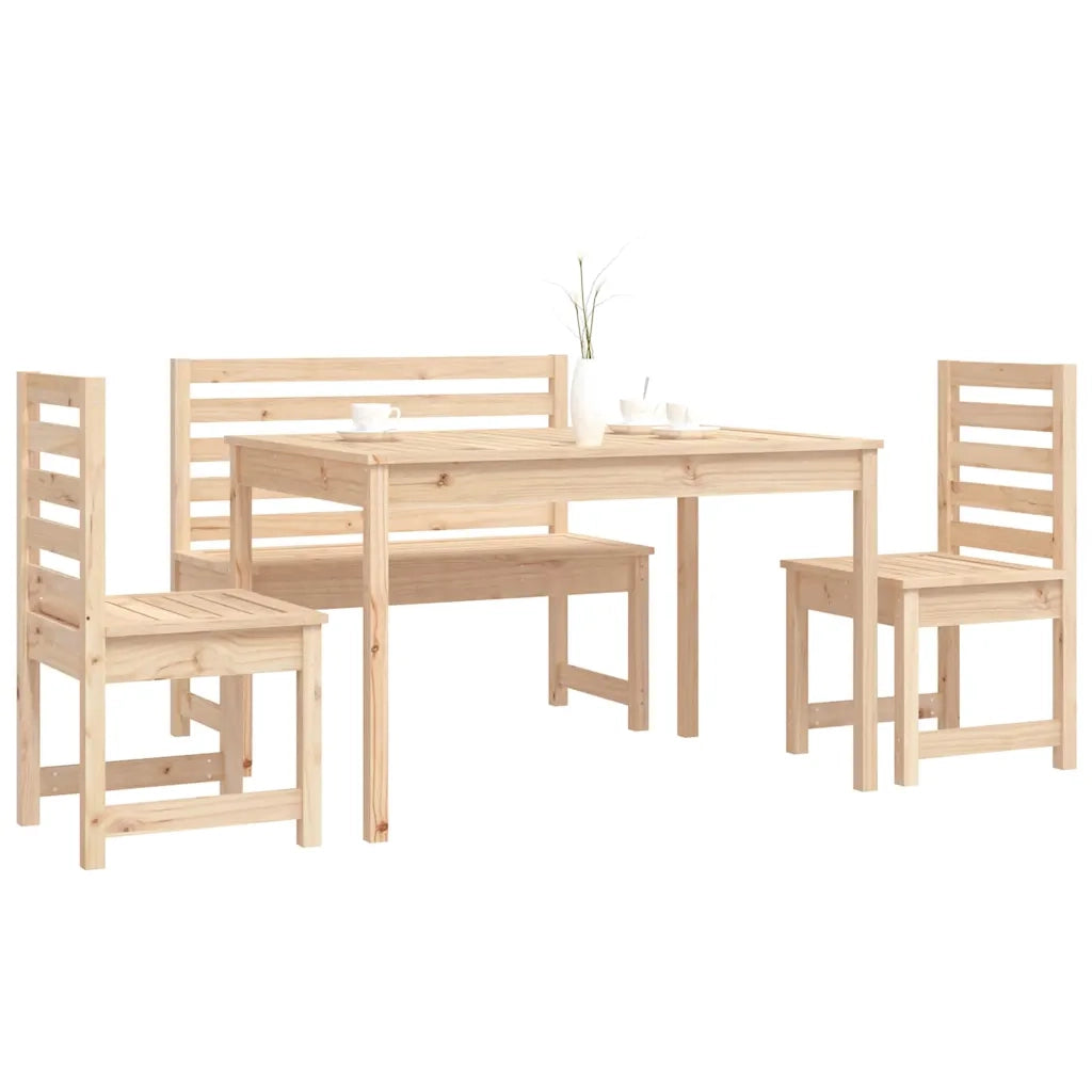 Set da Pranzo per Giardino 4 pz in Legno Massello di Pino 3154695