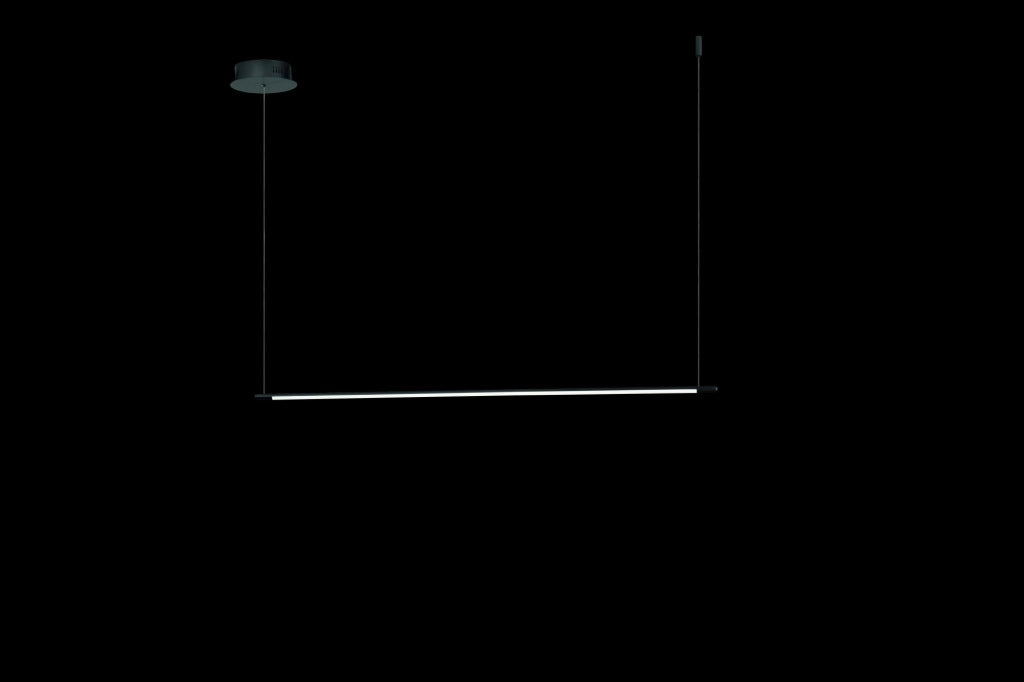 SOSPENSIONE GENIUS ORIZZONTALE  NERO LED 3000K 1030LM 20W DIMMERABILE L.120CM