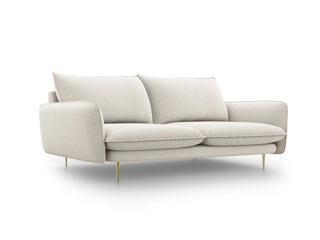 Cosmopolitan Design - Divano "Vienna" 3 posti in tessuto strutturato beige chiaro 