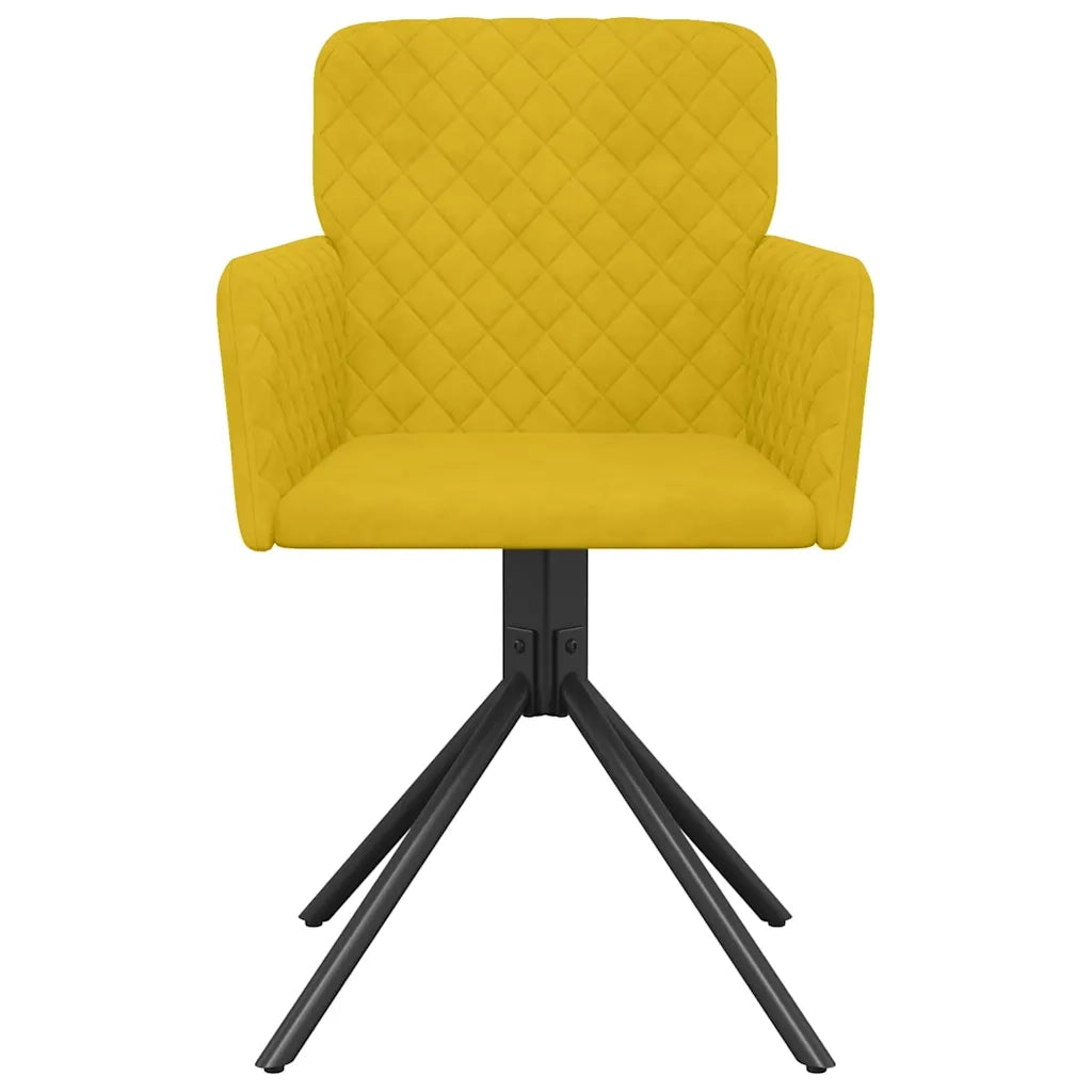 Sedie da Pranzo Girevoli 2 pz Gialle in Velluto cod mxl 7892