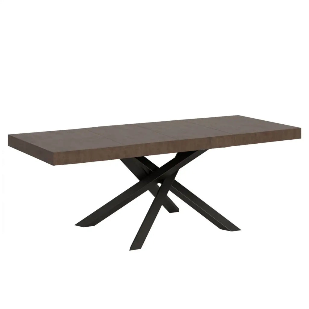 Tavolo allungabile 180/284x90 cm Volantis Premium colore noce gambe antracite