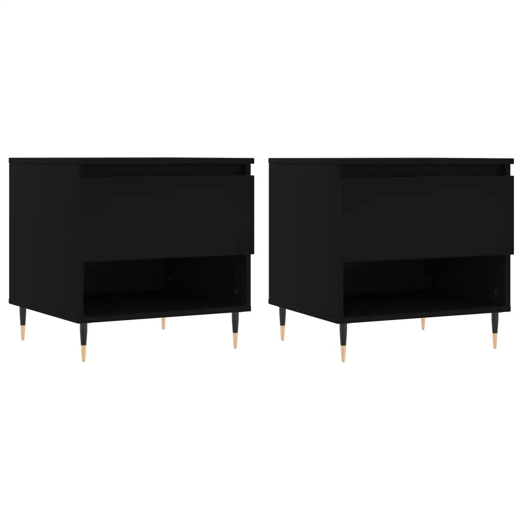 Tavolini da Salotto 2 pz Neri 50x46x50 cm in Legno Multistrato 830895