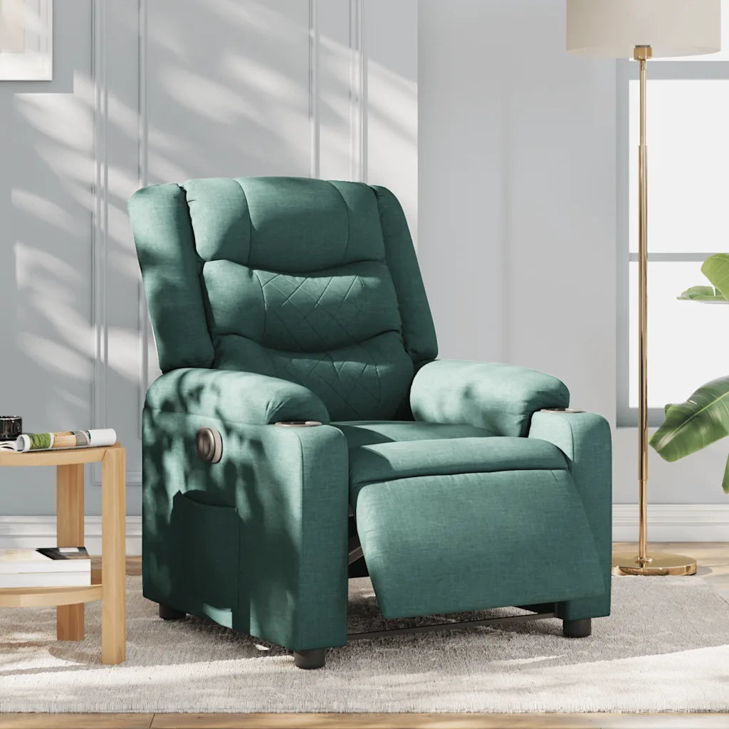 Poltrona Elettrica Reclinabile Verde Scuro in Tessuto 3310250