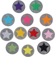12 Pezzi di Piastrine in Ferro - Stelle Ricamate con Adesivo per Abbigliamento - Jeans - Giacche - Artigianato DIY - Disegni a Colori Multipli