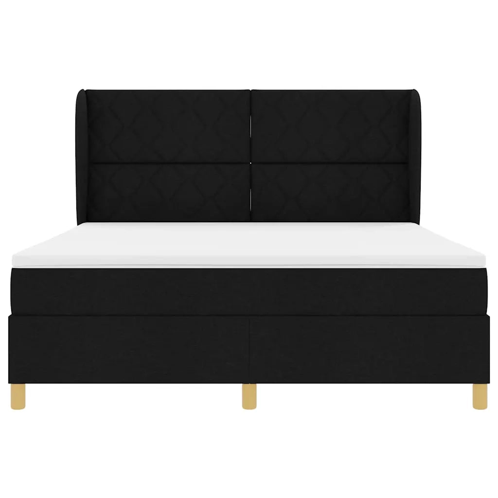 Letto a molle con testiera Nero 200 x 180 cm Tessuto 3340832