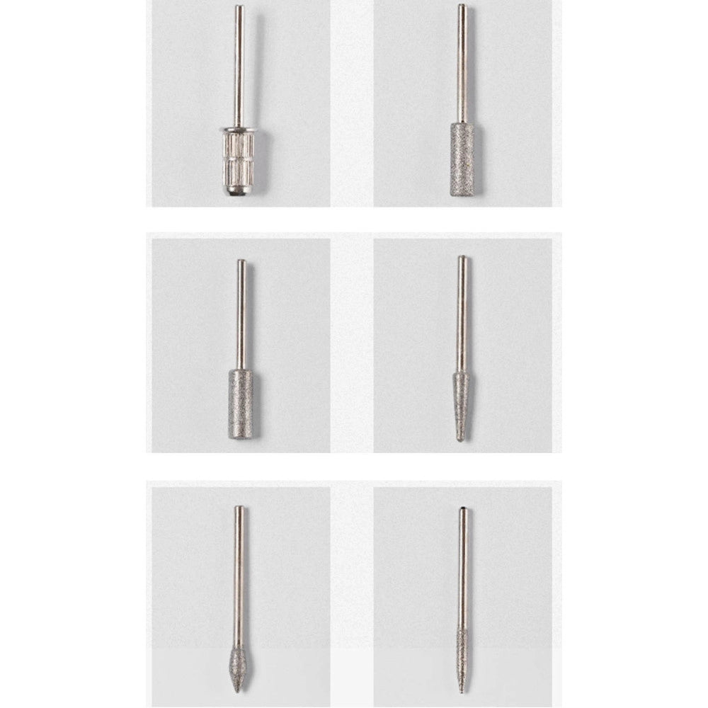 Trade Shop - 6 Punte Kit Set Fresa Fresatrice Nail Art Unghie Cilindri Abrasivi Scovolini -