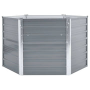 Fioriera rialzata per piante e fiori acciaio zincato 129 x 129 x 77 cm grigio 02_0001089