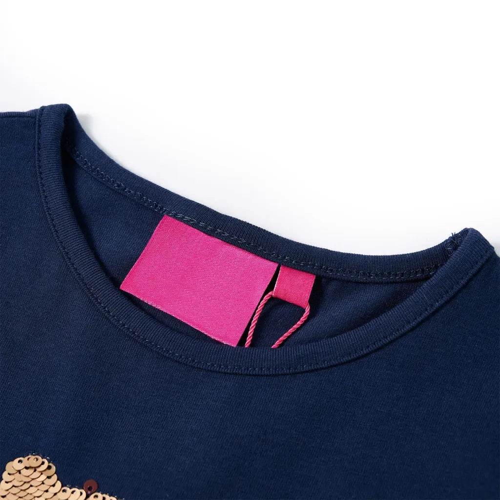 Maglietta da Bambina a Maniche Lunghe Blu Marino 92 13799