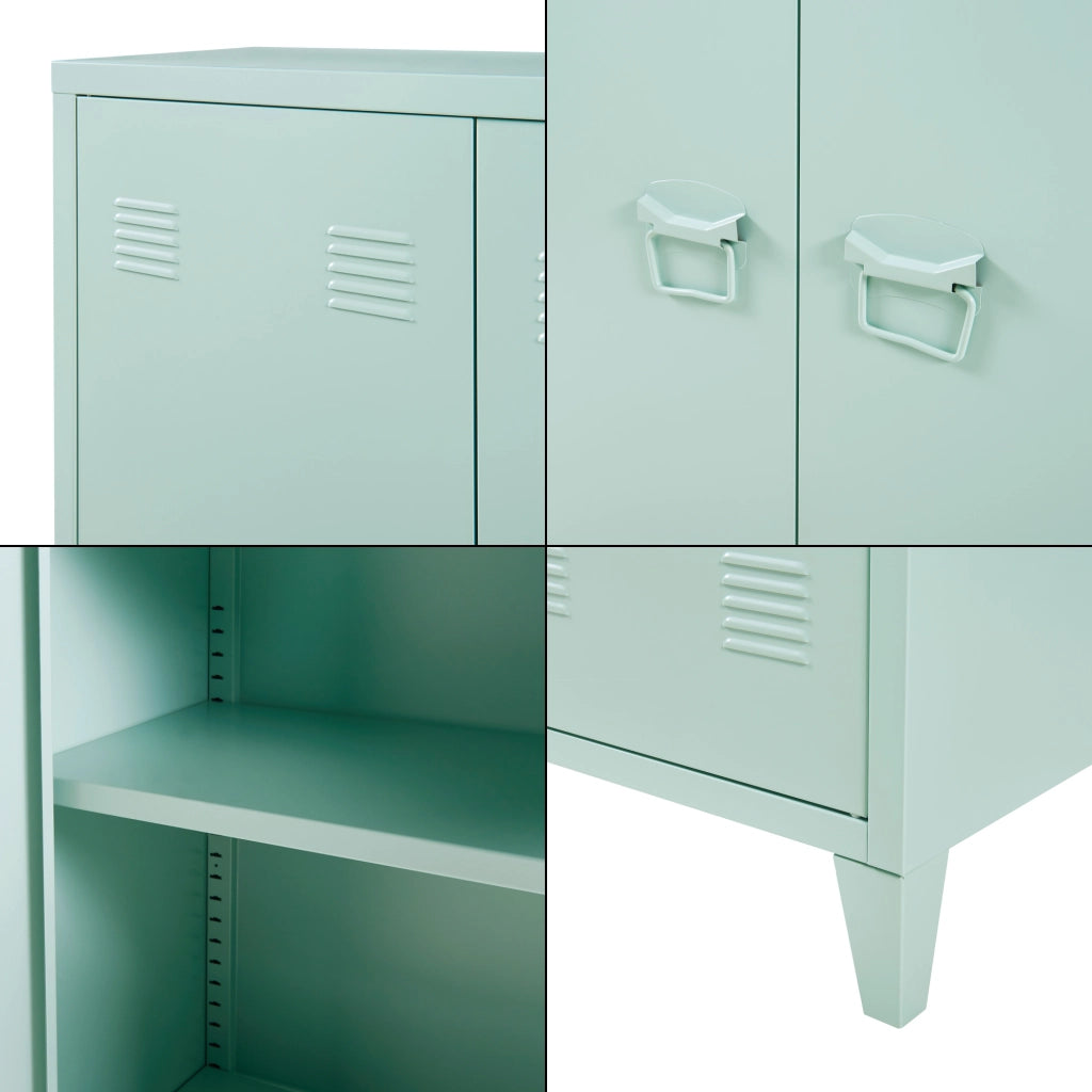 Armadietto da Ufficio Oripää in Acciaio 110 x 75 x 33 cm Verde Pastello [en.casa]