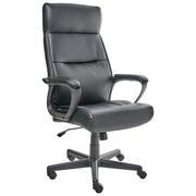 Sedia da ufficio retrò in similpelle nero altezza regolabile con braccioli elegante