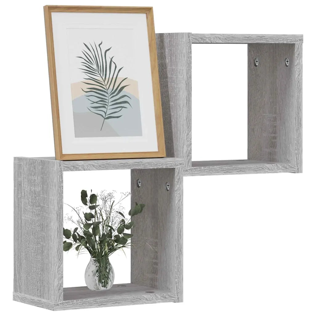 Scaffali da parete 2 pcs Grigio Sonoma 26 x 15 x 26 cm 815891