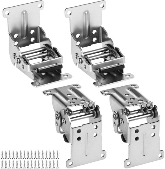 Scaffalatura a schienale 4 pezzi - Maniglia in acciaio - Apribile - Capacità di carico 225 kg - Dimensioni 63x68x54 mm - Diametro 2,5 mm - Scaffalatura da tavolo