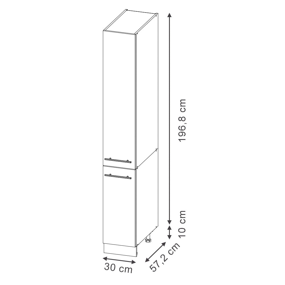 Vicco Mobiletto base per cucina Landhaus antrazit-oro 30 cm