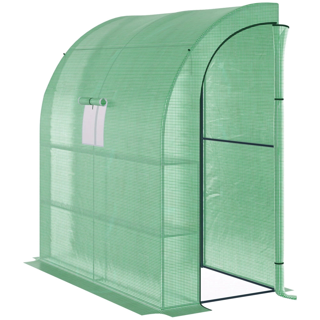 Serra da giardino con finestre a rete e porte arrotolabili ¨C zephmum ¨C Verde, 200x100x215 cm