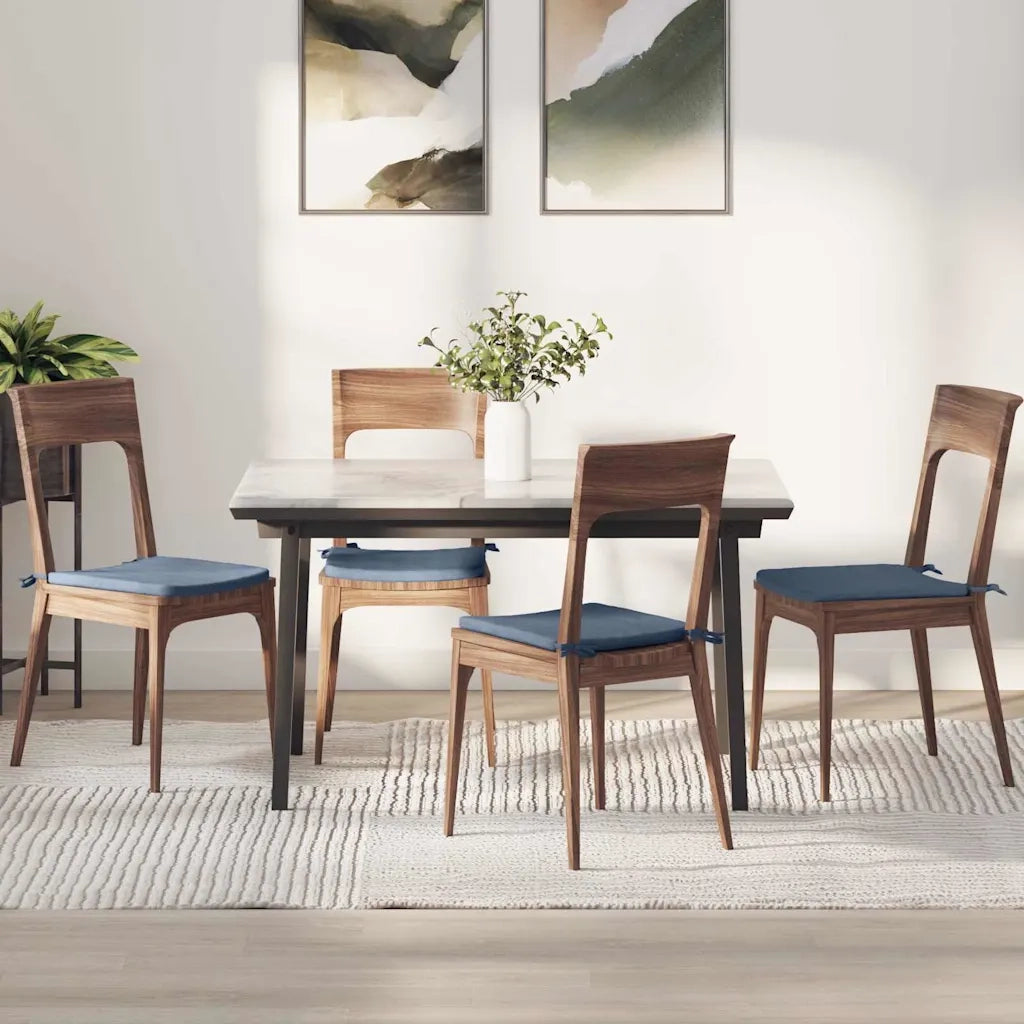 Cuscini per Seduta 4 pcs Blu 40 x 40 x 3 cm Tessuto in Cords 42015227