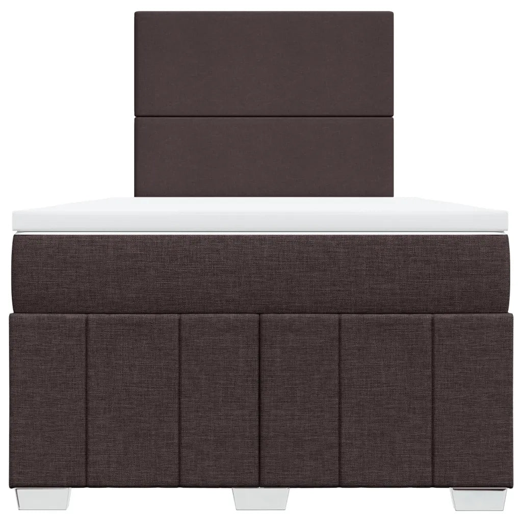Giroletto a Molle con Materasso Marrone Scuro 120x200cm Tessuto