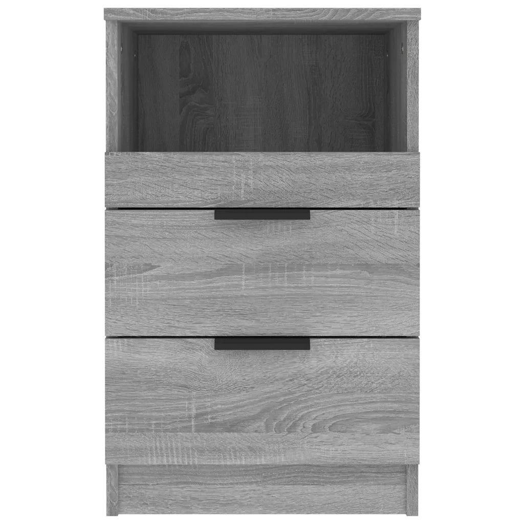 Set di 2 Comodini | Armadio da Notte | Mobiletto da notte Grigio Sonoma in Legno Multistrato