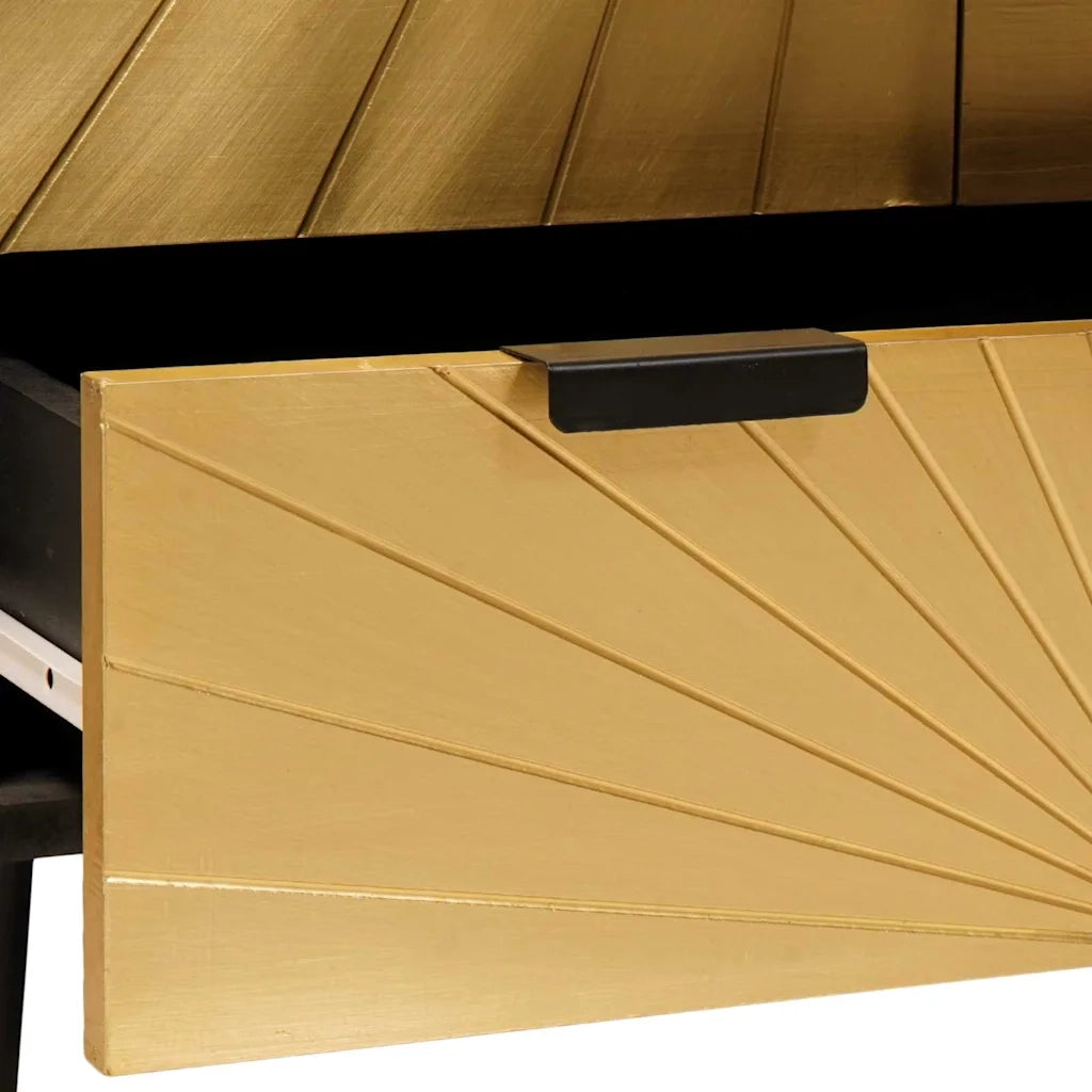 vidaXL Mobile laterale con cassetto Nero e Oro 60 x 33.5 x 100 cm