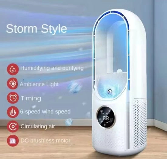 Ventilatore portatile a USB, ventilatore elettrico senza olio, condizionatore d'aria silenzioso con 6 velocità e timer