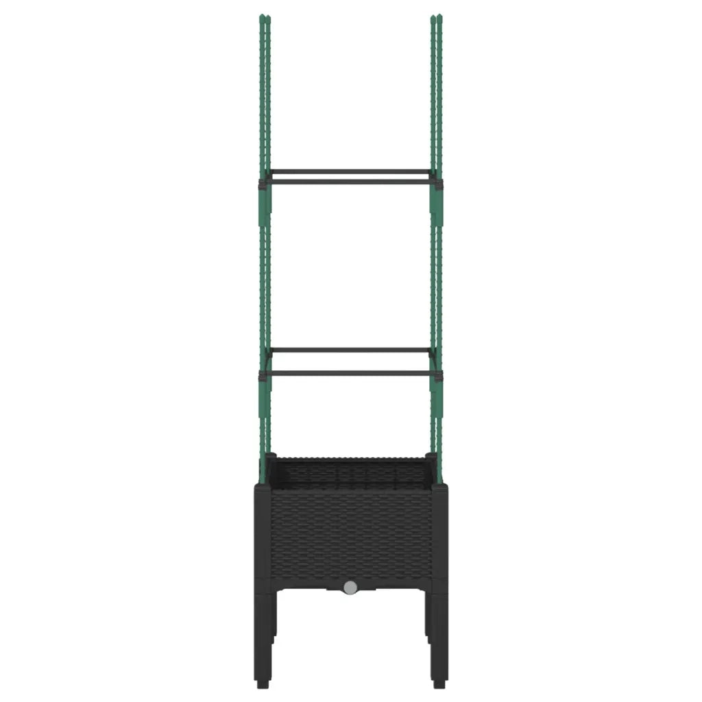Fioriera da Giardino con Traliccio Nera 40x40x142,5 cm in PPcod mxl 91917