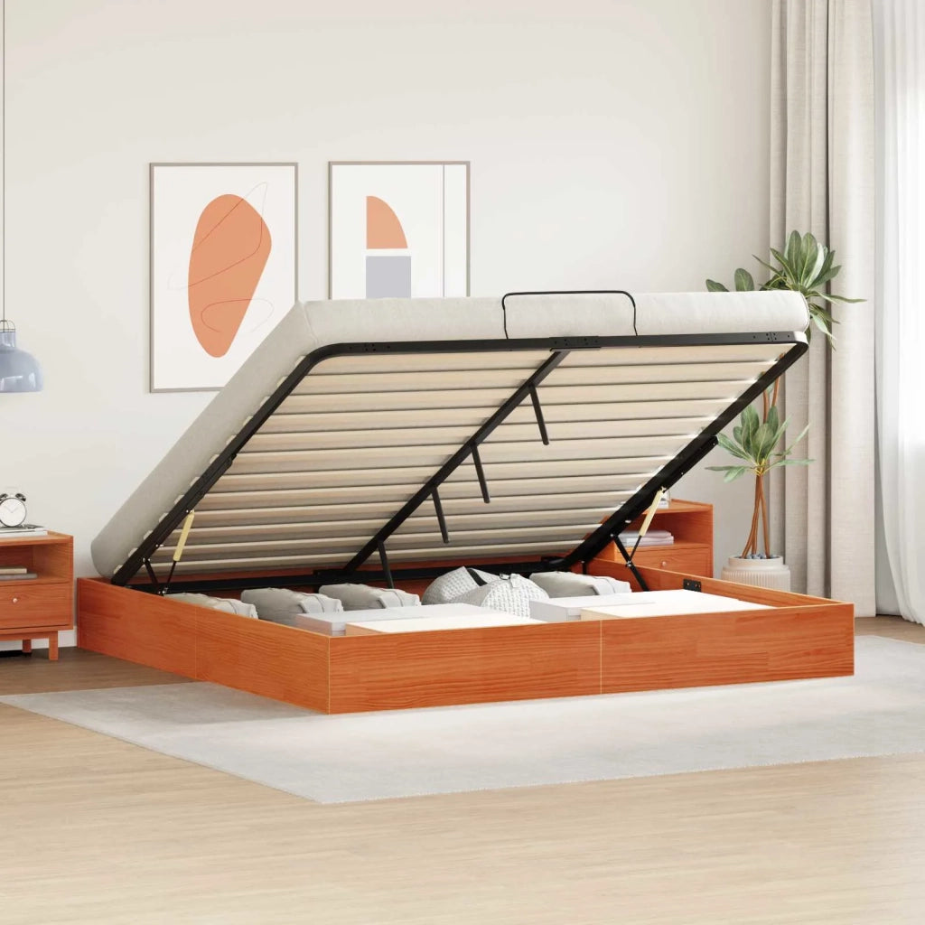 Telaio del Letto Ottomano con Ripostiglio Marrone Cera 3418800