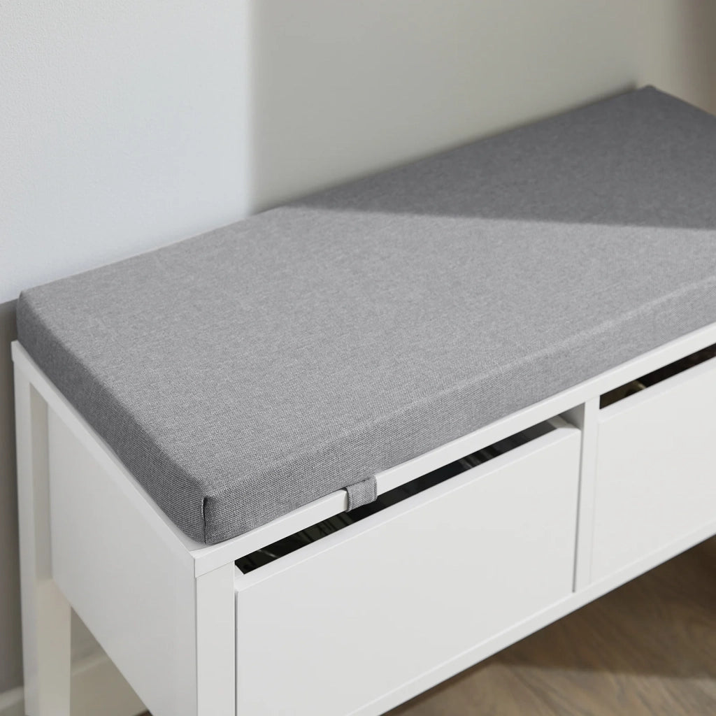Scarpiera Cassapanca Panca Contenitore camere da Letto Seduta con Cuscino 2 cassetti Panca Ingresso L72*P30*A46cm FSR88-W