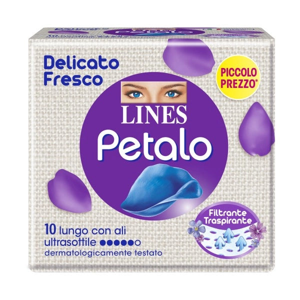 LINES PETALO BLU ASSORBENTE LUNGO FLUSSO ABBONDANTE 10 PZ