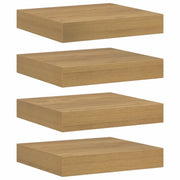 4 pz Scaffale da parete | Ripiano a parete | Mensola a parete Marrone 23 x 23,5 x 4 cm