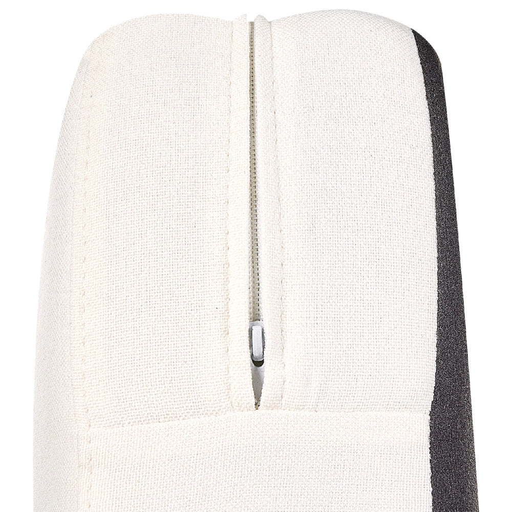 Poltrona Rivestimento in tessuto bianco Gambe in metallo nero Braccioli arrotolati Sfoderabili Stile retrò Soggiorno