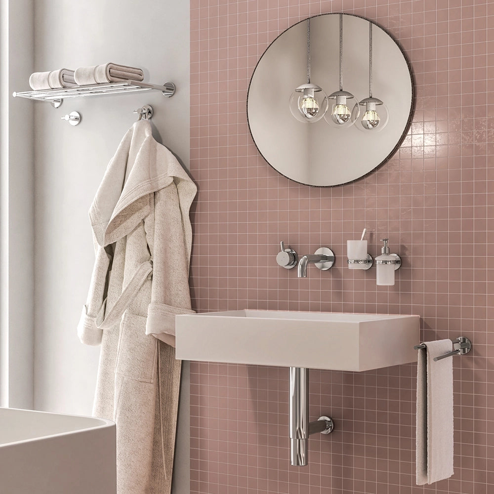 Mensola 52 cm Gedy in vetro temperato satinato | Felce