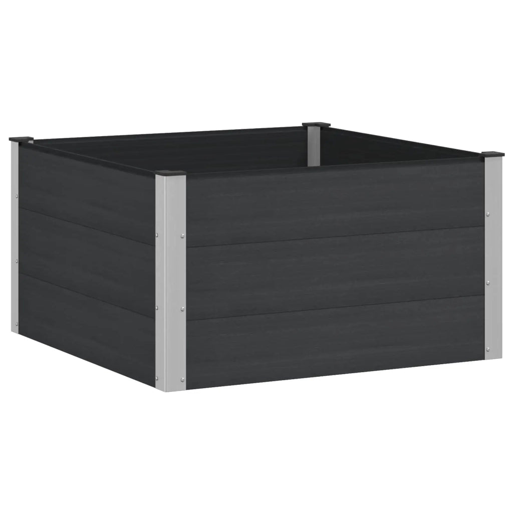 Letto rialzato da giardino Nero 100 x 100 x 54 cm alluminio 42038978