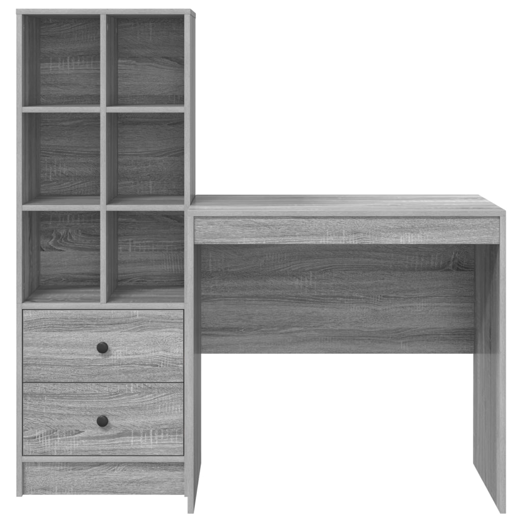 Scrivania  con Archiviazione Grigio Sonoma Legno ingegnerizzato