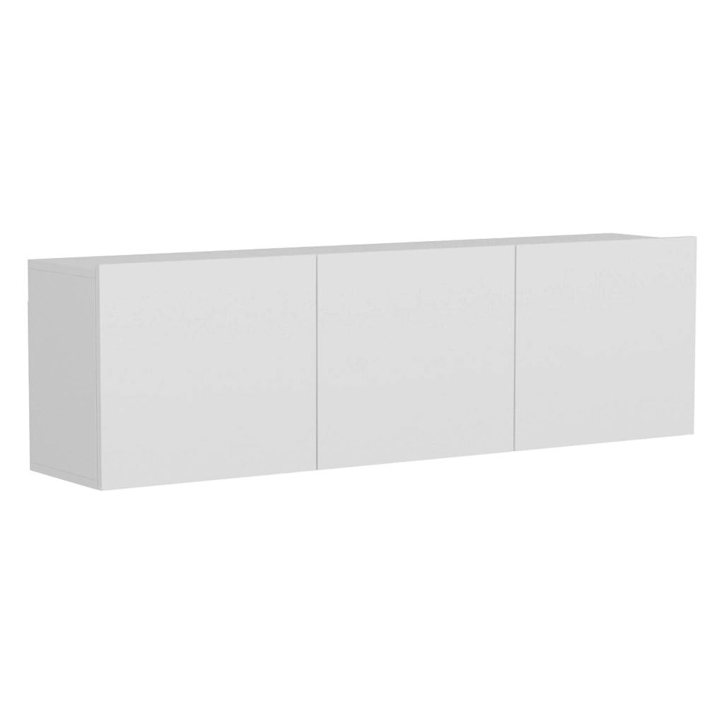 Osidda, Mobile Porta tv 3 Ante, 150x31x44h cm Bianco