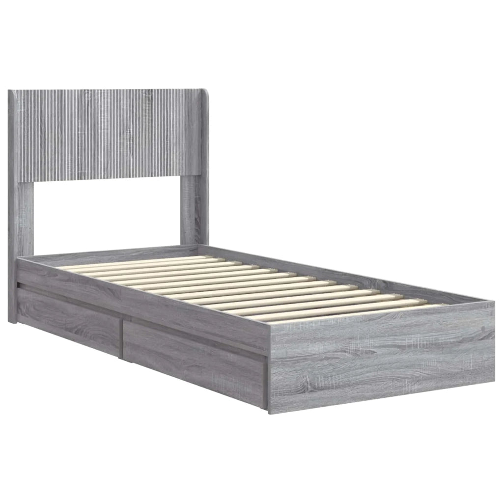 Struttura del letto con stoccaggio e testata Grigio Sonoma 3414430
