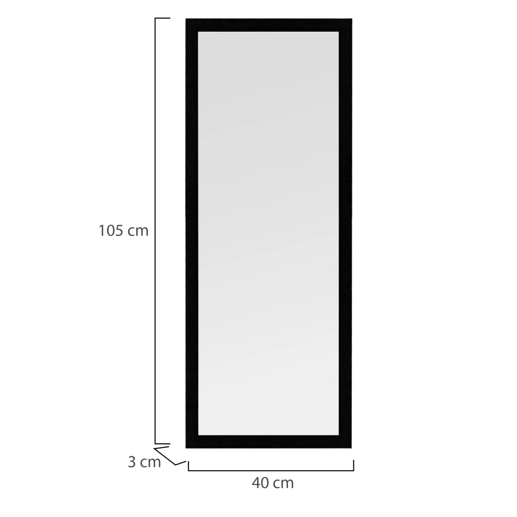 Carimate, Specchio Forma Rettangolare, 40x105h cm Nero