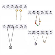 Organizzatore di gioielli a muro, holder di collana in acrilico, pendente con 4 riquadri rettangolari e 6 occhiali a diamante.