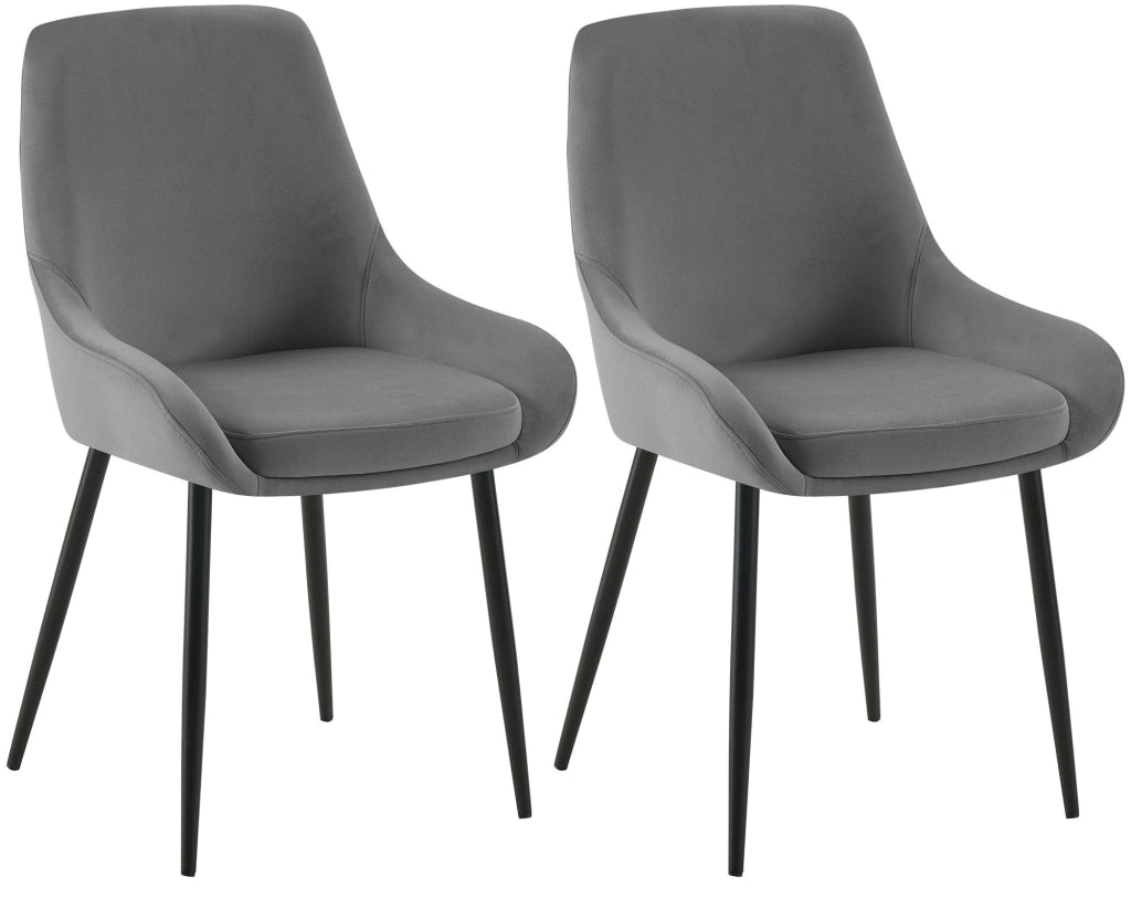 Set di 2 sedie per sala da pranzo Elmira velluto nero 1
