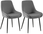 Set di 2 sedie per sala da pranzo Elmira velluto nero 1