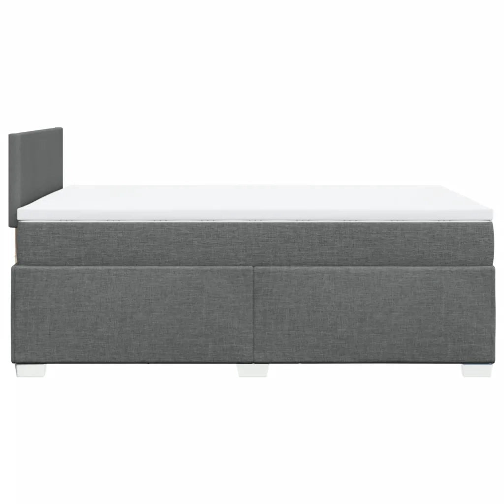 Giroletto a Molle con Materasso Grigio Scuro 120x200 cm Tessuto