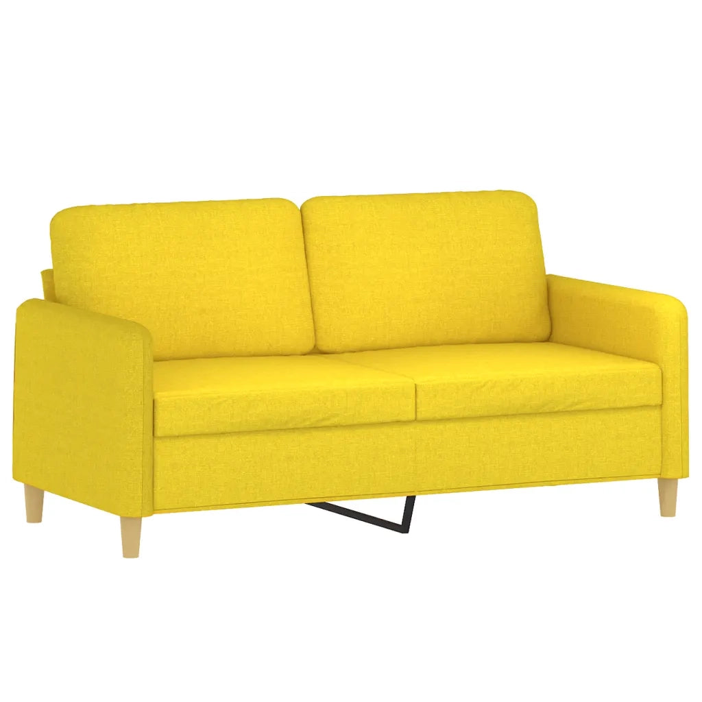 Set di Divani 2 pz con Cuscini Giallo Chiaro in Tessuto 3202091