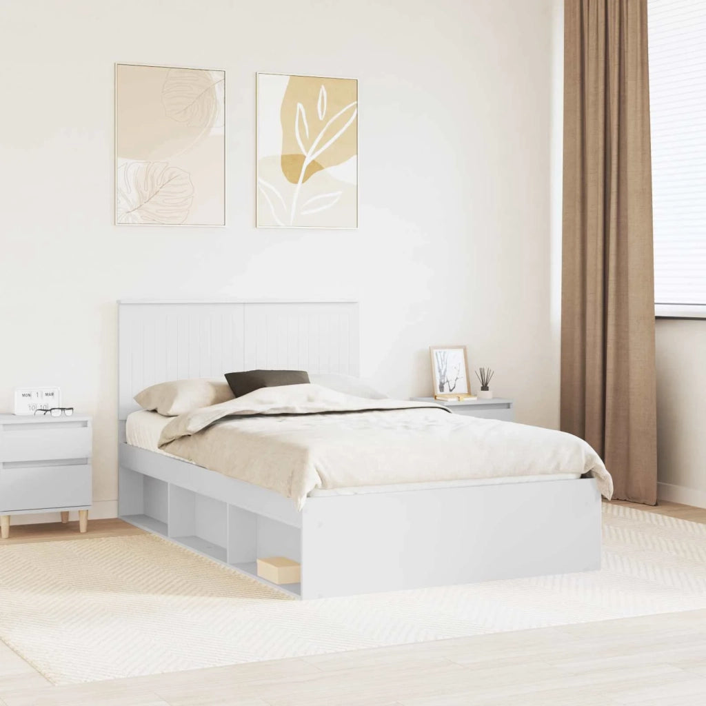 Struttura del letto Bianco 120 x 190 cm Pino massello