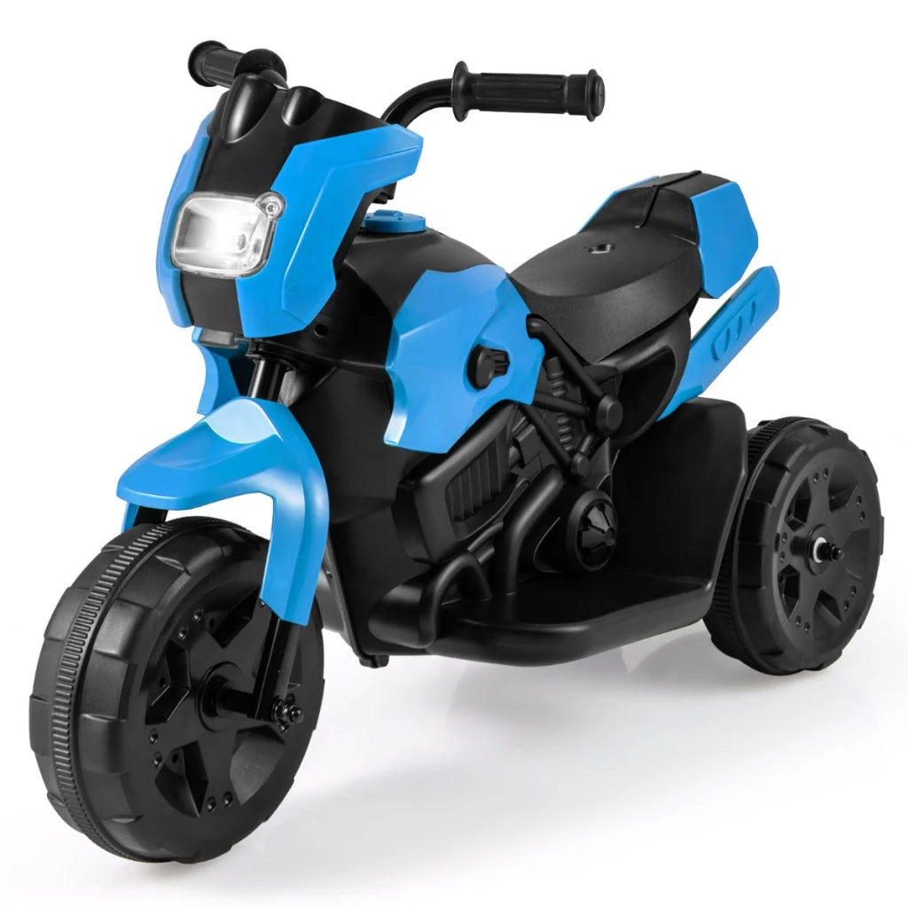 Moto elettrica 6V per bambini 3 ruote 69,5 x 32 x 47,5 cm maneggevolezza stabile faro a LED PP blu 20_0018752
