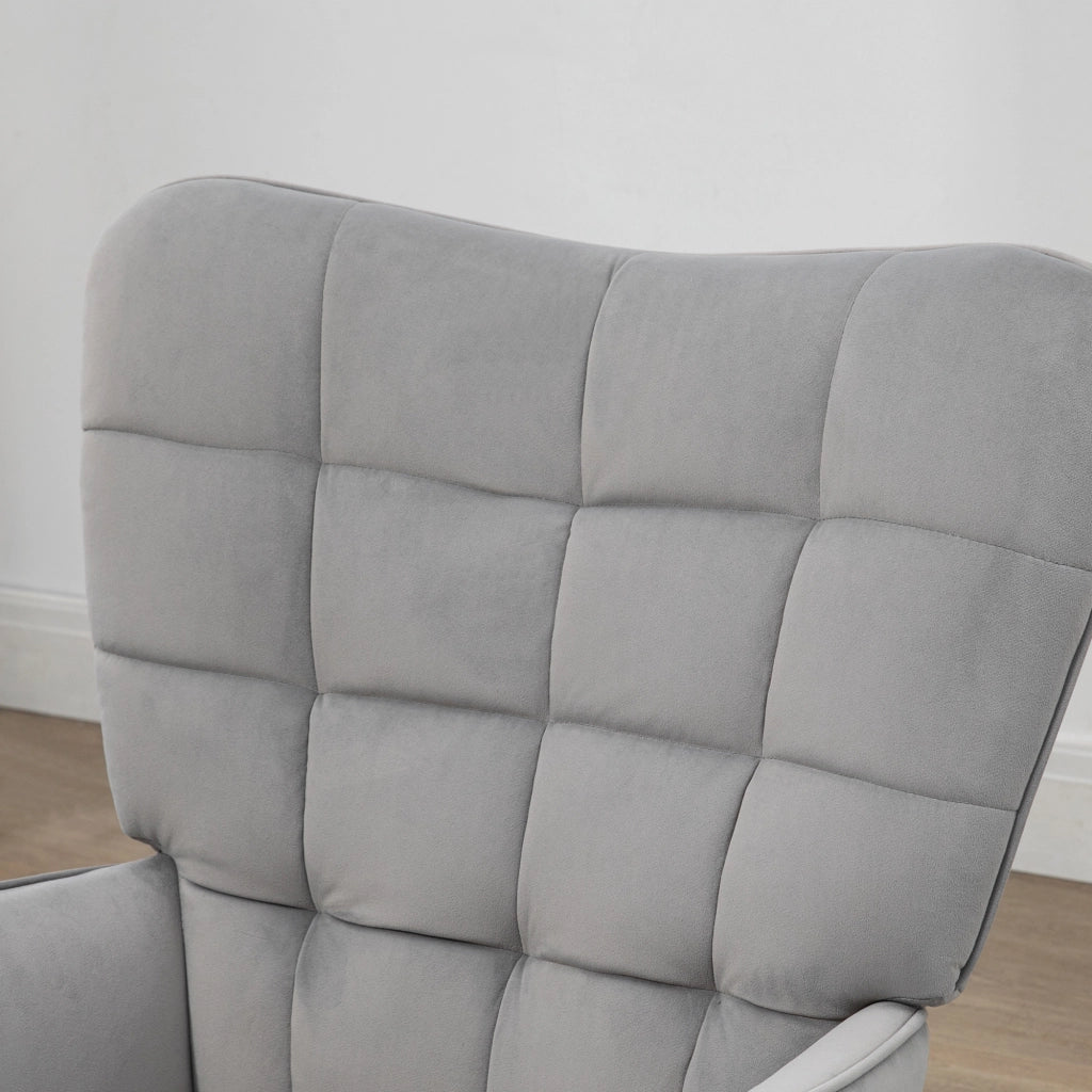 POLTRONA con pouf Set da 2 pezzi 73x77,5x98 cm grigio chiaro
