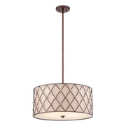 Lampada a sospensione Quoizel Brown Lattice rame 4xE27