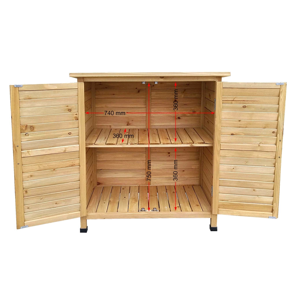Armadio basso da giardino 2 ante 870x465x916 mm In legno di abete rosso Capanno degli attrezzi