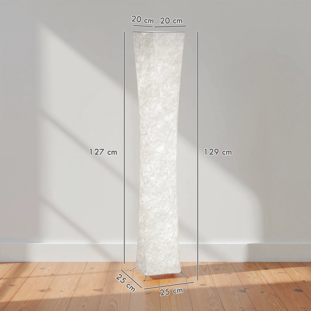 Lampada da terra con paralume in carta ¨C Xylo ¨C interruttore a pedale, 3 livelli luminosit¨¤, bianco