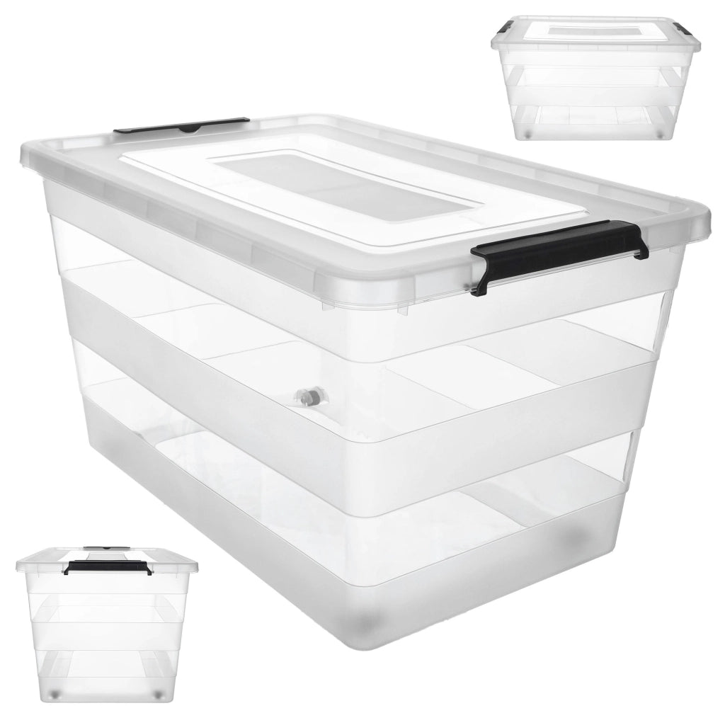 Organizzatore per giocattoli in plastica KADAX da 55 litri con coperchio