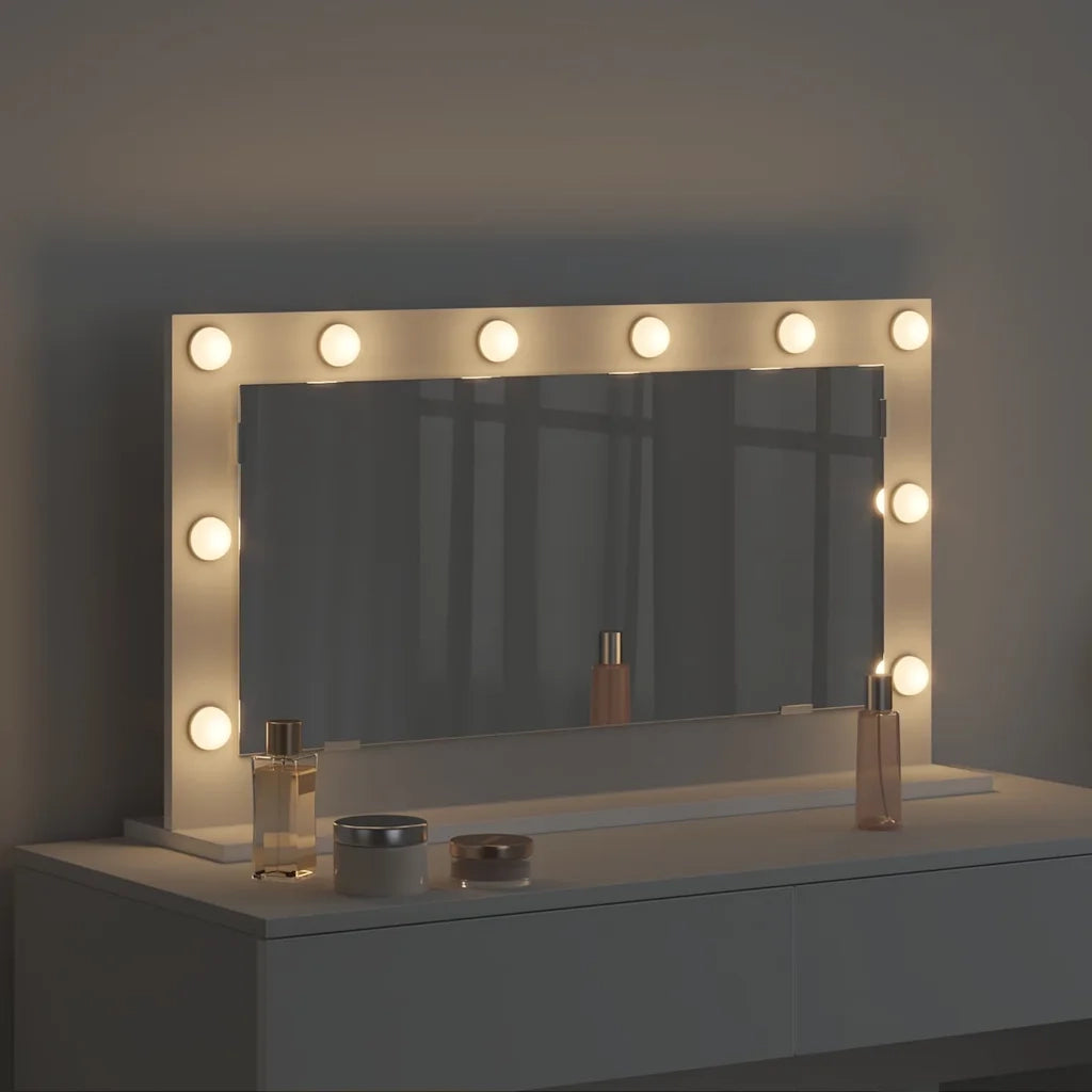 Specchio da Vanità Rettangolare Bianco 80 x 45 x 18 cm 868317