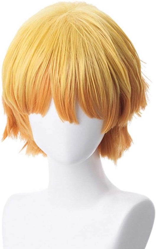 Pruika di Cosplay per Halloween e Convenzioni in Stile Anime, Corte, Giallo